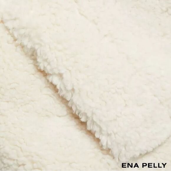 Ena Pelly **NWT** Harri Oversized Belted Teddy Coat in Bone White - Picture 12 of 14